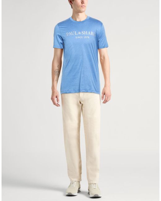 Paul & Shark Blue T-Shirt Cotton for men