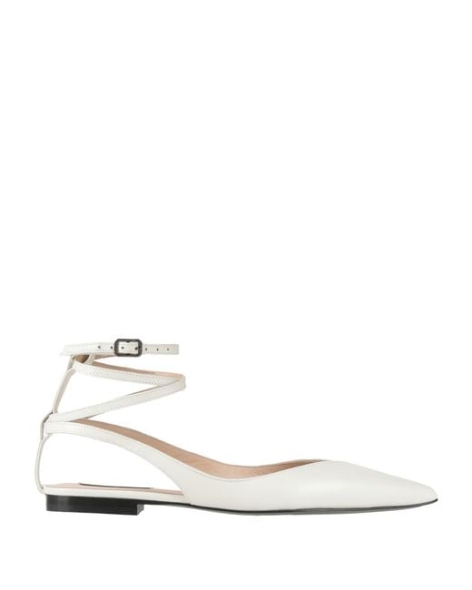Patrizia Pepe White Ballet Flats Soft Leather