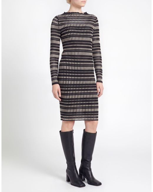 Marc Cain Black Midnight Mini Dress Viscose, Polyester, Cotton, Polyamide
