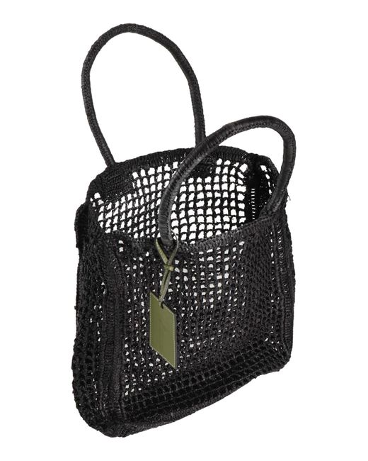Manebí Black Handbag Natural Raffia