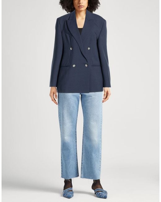 Nineminutes Blue Slate Blazer Polyester, Wool, Elastane