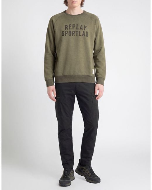 REPLAY SPORTLAB Green Sweatshirts for men