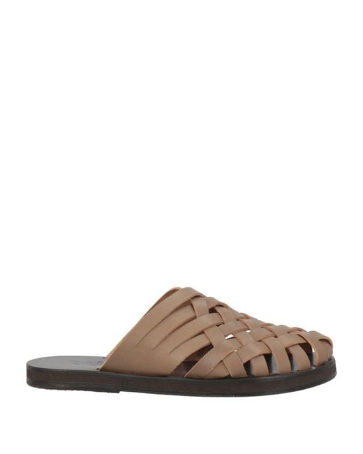 Ancient Greek Sandals Brown Taupe Mules & Clogs Cowhide