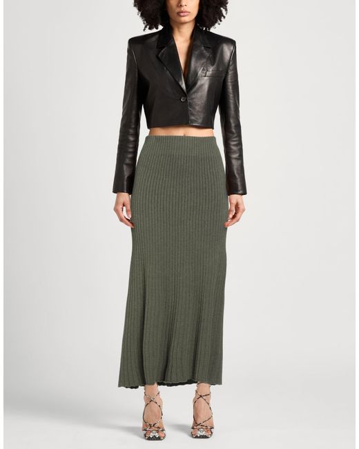Caractere Green Military Midi Skirt Viscose, Polyester, Polyamide