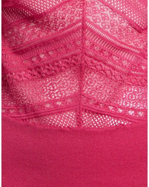 MAX&Co. Pink Fuchsia Top Viscose, Polyester, Polyamide
