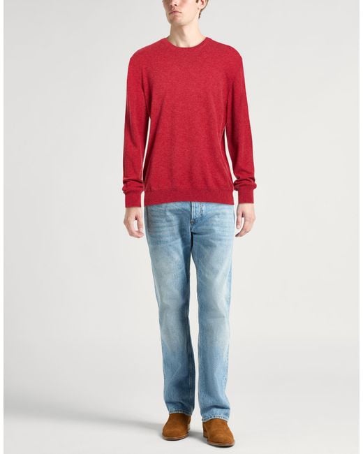 Fedeli Red Sweater Cashmere for men