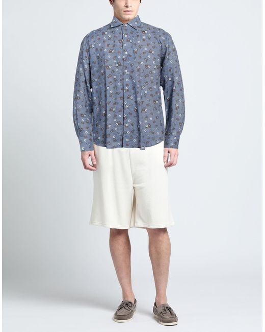 Rossopuro Blue Slate Shirt Linen for men
