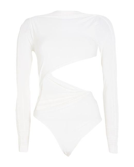 Jacquemus White Bodysuit Polyamide, Elastane