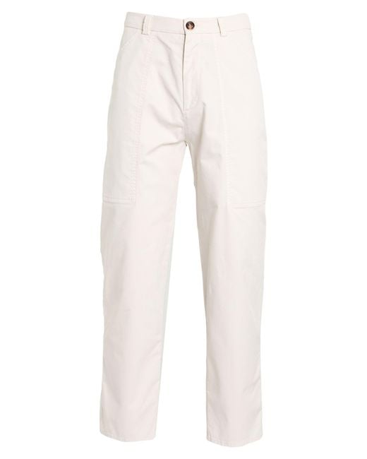 Brunello Cucinelli White Pants Cotton, Elastane for men