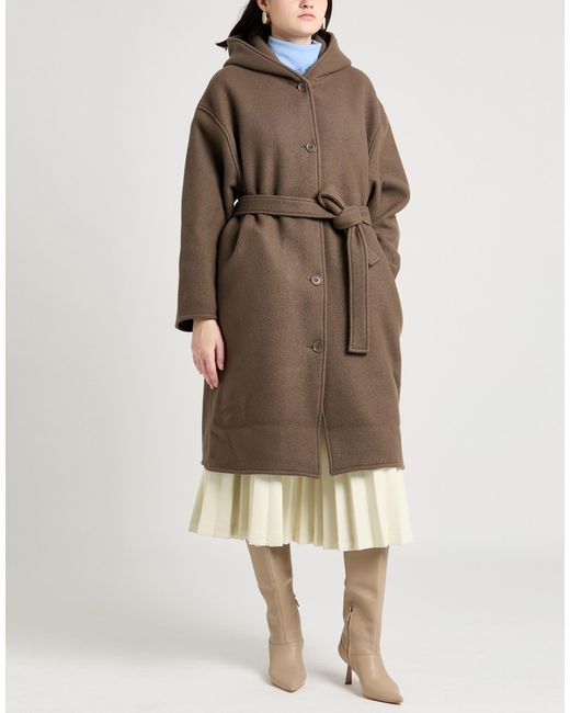 Samsøe & Samsøe Brown Coat Wool, Polyamide