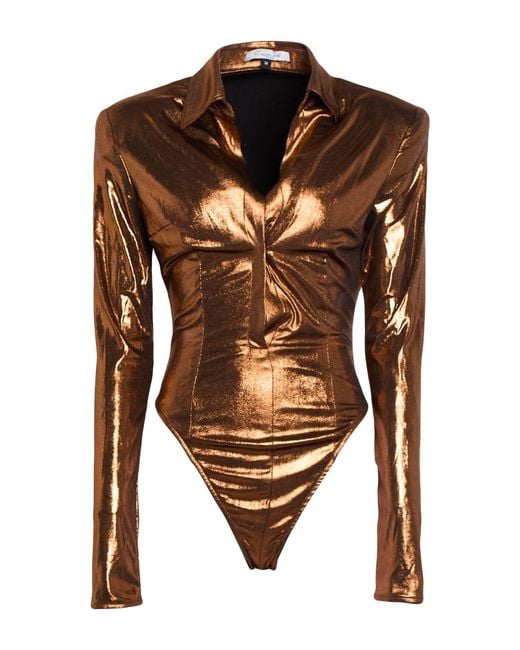 LAQUAN SMITH Brown Bodysuit Polyester, Elastane