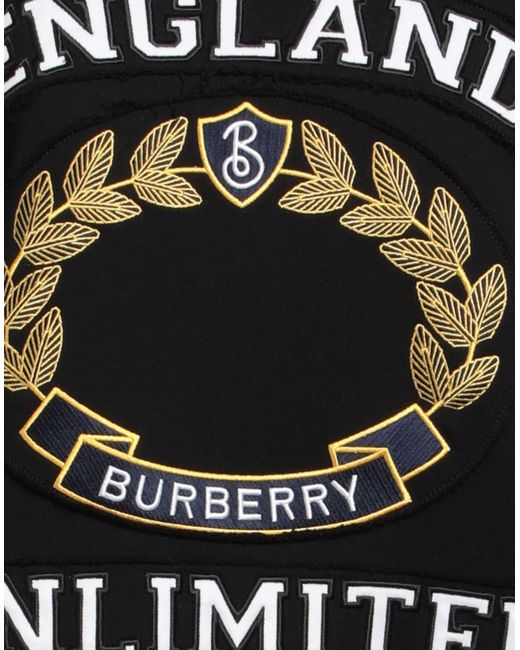 Burberry Black Crewneck Sweatshirt With Logo Print And Embroidered Crest In Cotton Woman