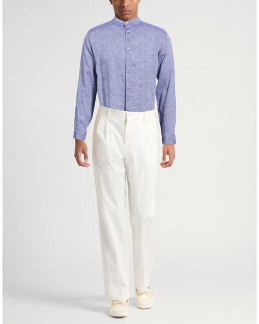 Paul & Shark Blue Shirt Linen for men