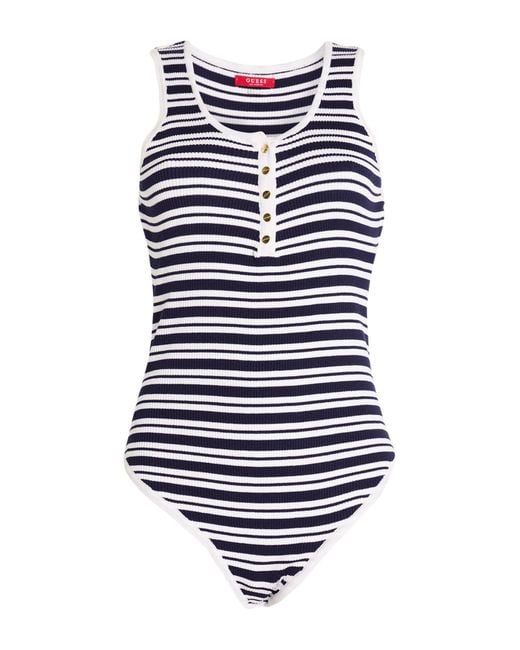 Guess Blue Bodysuit Viscose, Polyamide