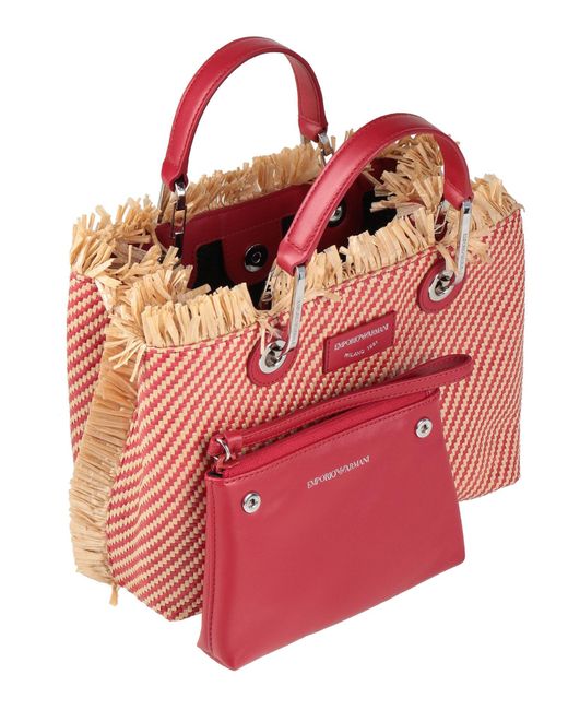 Emporio Armani Pink Handbag Soft Leather, Straw