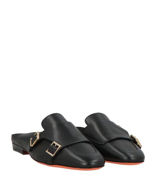 Santoni Black Mules & Clogs