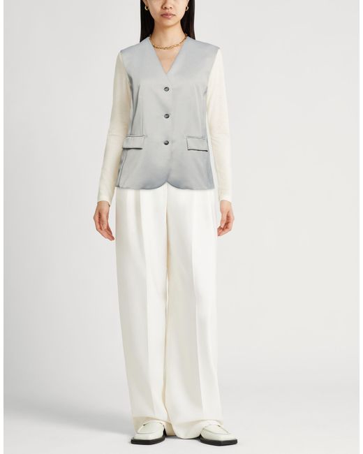 MAX&Co. Gray Tailored Vest Polyester