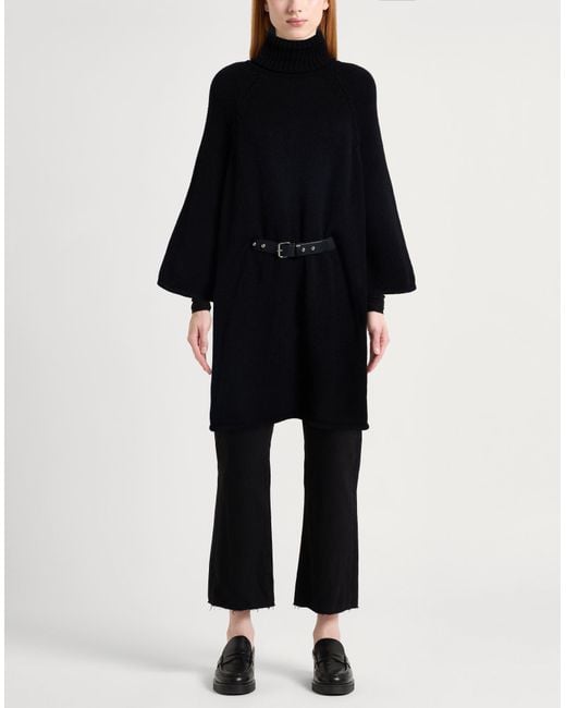Hache Black Turtleneck Wool, Cashmere