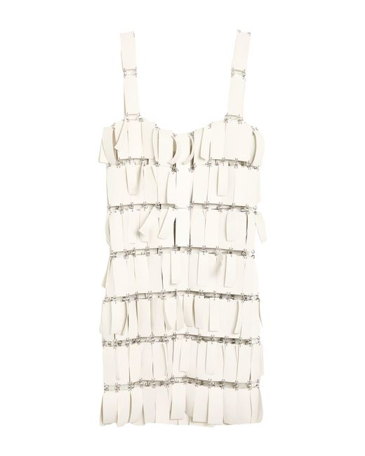 Rabanne Natural Mini Dress Synthetic Fibers, Polyester, Brass