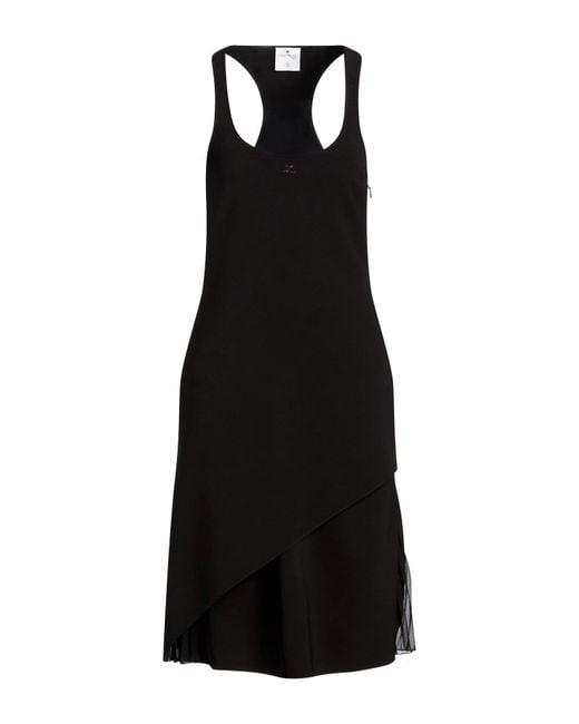 Courreges Black Midi Dress Polyester, Polyurethane