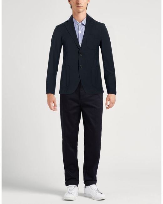 Messagerie Blue Midnight Blazer Polyester, Wool, Elastane for men
