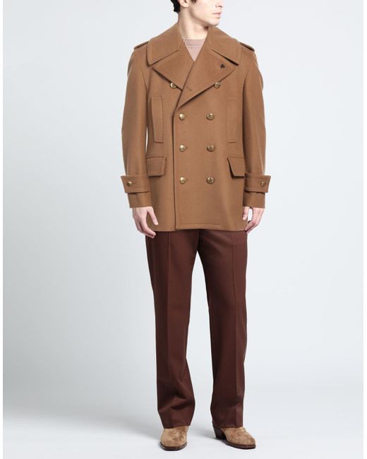 Gabriele Pasini Brown Coat Wool, Cashmere for men
