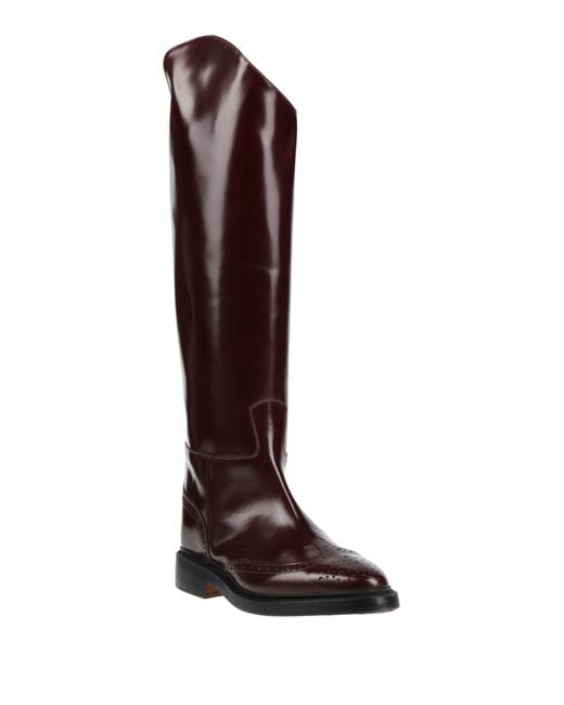 Thom Browne Red Burgundy Boot Calfskin