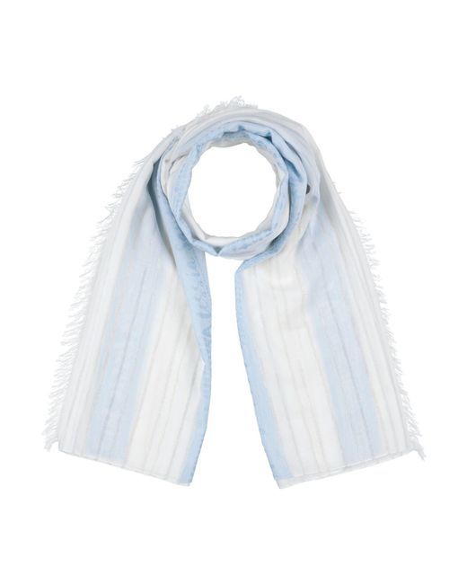 ALESSIA SANTI Blue Scarf Cotton, Modal, Polyester, Polyamide