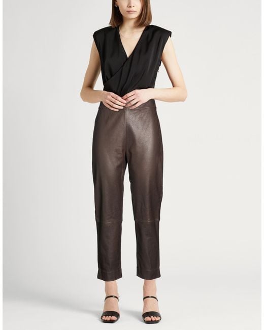 Gentry Portofino Gray Pants Ovine Leather