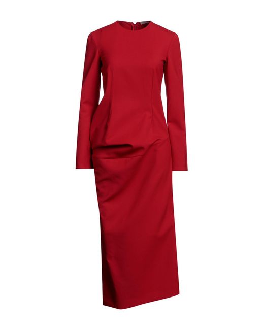 The Row Red Midi Dress