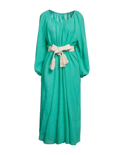 120% Lino Green Midi Dress