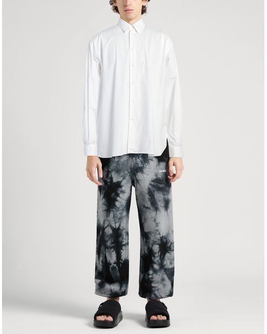 Gcds White Oversized Solid Cotton Shirt for men