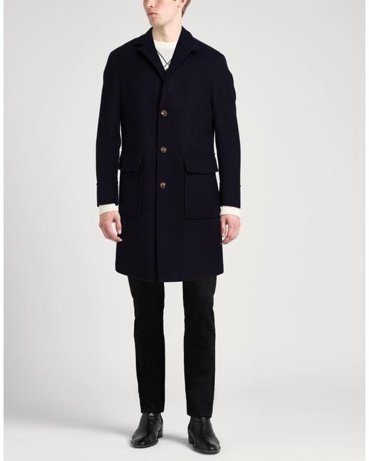 Eleventy Blue Midnight Coat Wool for men