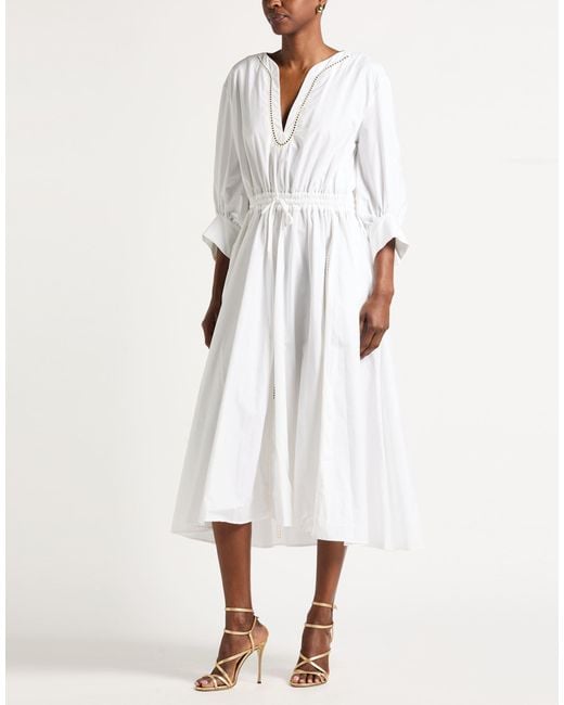 Tod's White Maxi Dress Cotton