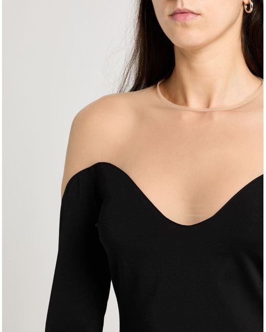 David Koma Black Mini Dress Viscose, Polyamide, Elastane