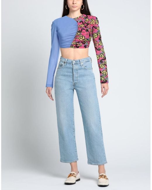 Versace Jeans Couture Blue Top Polyester