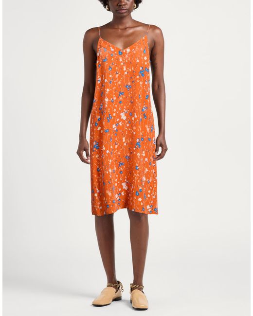 Equipment Orange Midi Dresses