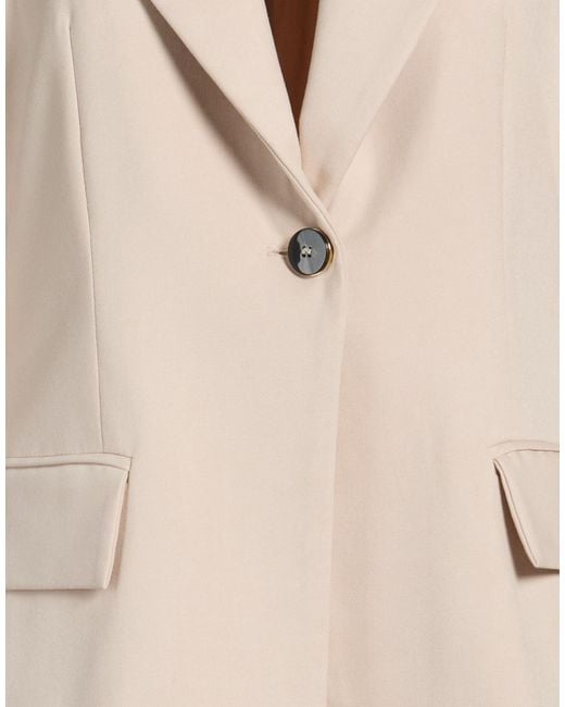 SIMONA CORSELLINI Natural Blazer Polyester, Viscose, Elastane
