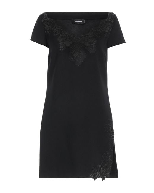 DSquared² Black Mini Dress Polyester