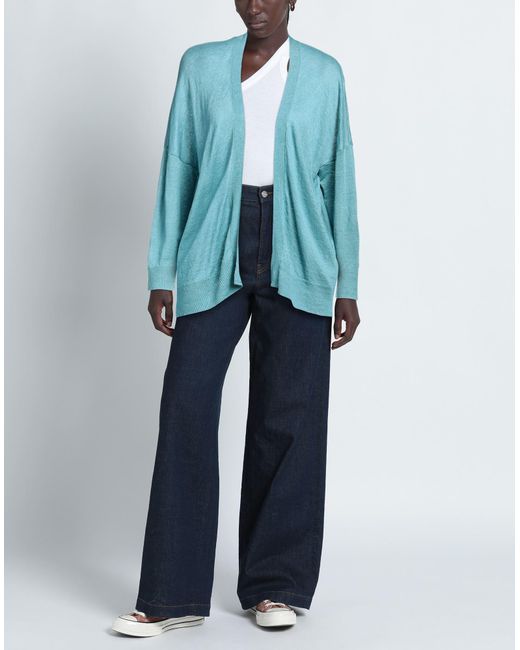 Woolrich Blue Cardigan Linen