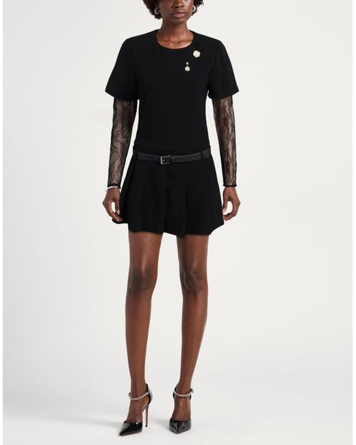 Motel Black Mini Dress Polyester, Viscose, Elastane, Polyamide