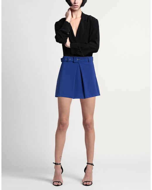 NUALY Blue Mini Skirt Polyester, Elastane