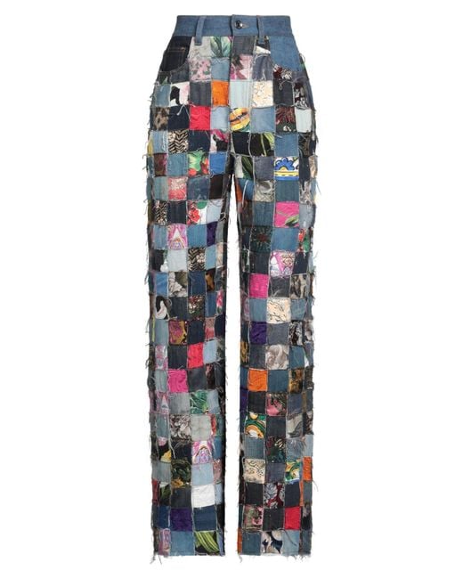 Dolce & Gabbana Blue Jeans Synthetic Fibers, Cotton, Viscose, Elastane, Calfskin