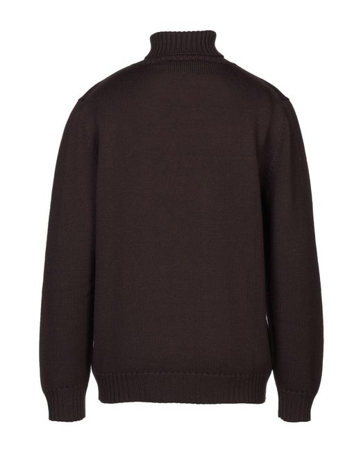 Alpha Studio Black Turtleneck Merino Wool for men