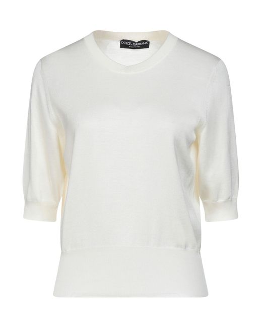 Dolce & Gabbana White Ivory Sweater Silk
