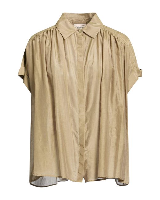 Semicouture Natural Khaki Shirt Cotton, Silk