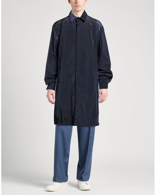 Herno Blue Midnight Overcoat & Trench Coat Polyamide, Polyurethane for men