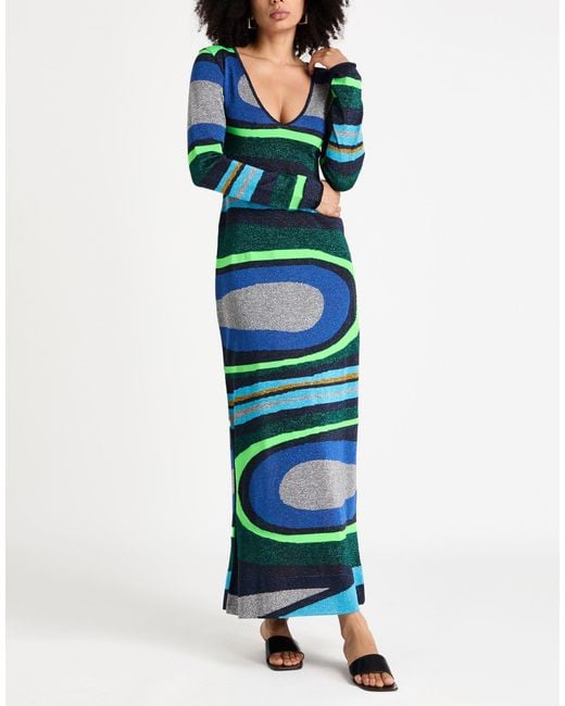 Circus Hotel Green Maxi Dress Viscose, Polyester