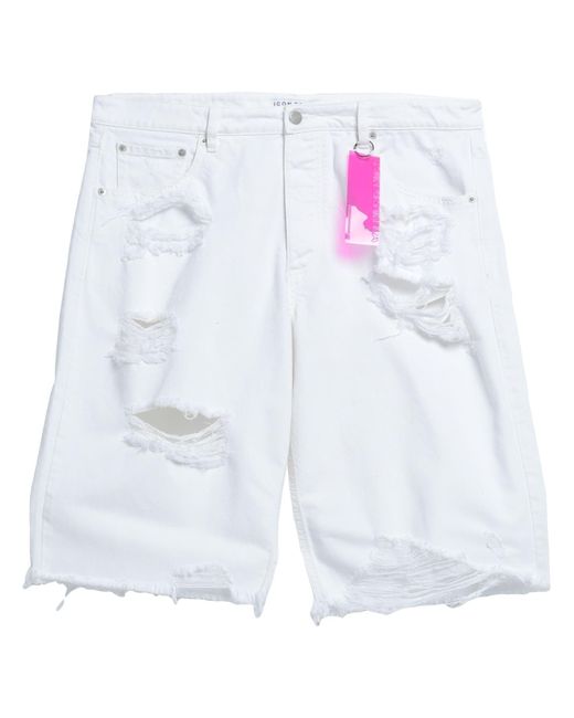 ICON DENIM White Denim Shorts for men