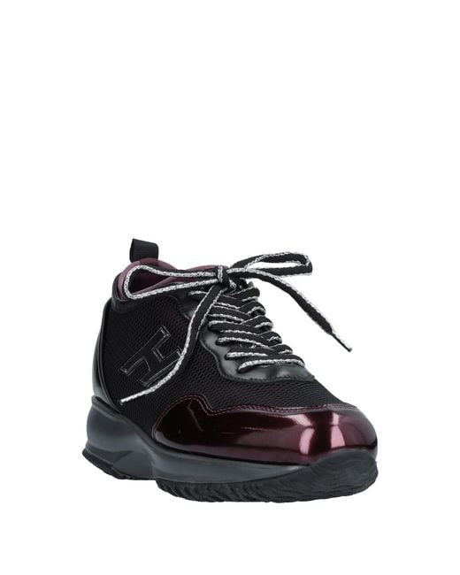Hogan Black Sneakers Soft Leather, Textile Fibers